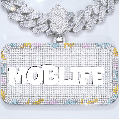 CUSTOM LETTER NECKLACE 3D COLORFUL SQUARE