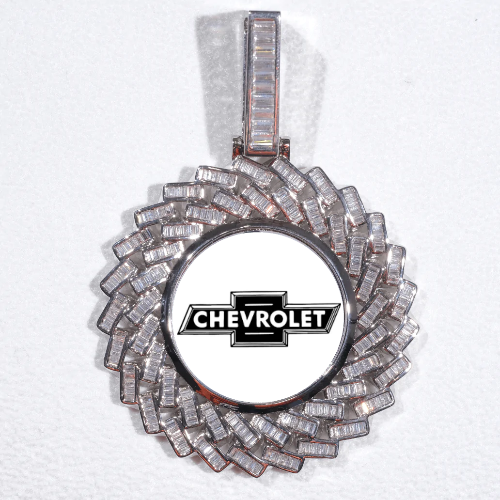 Large 3D Baguette Custom Picture Pendant