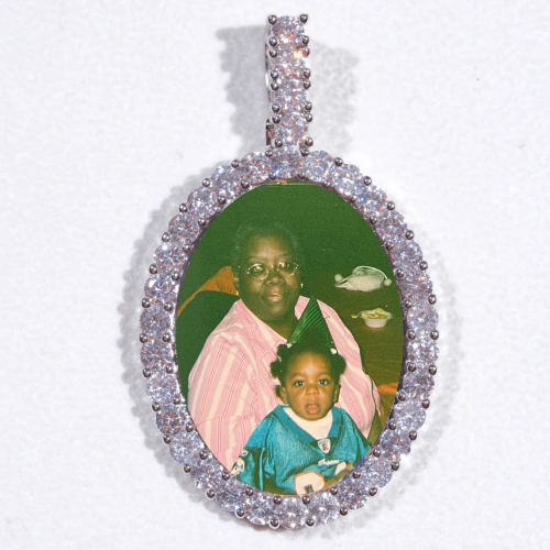 Large 3D Oval Custom Picture Pendant
