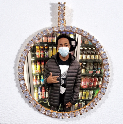 LARGE 3D CIRCLE CUSTOM PICTURE PENDANT