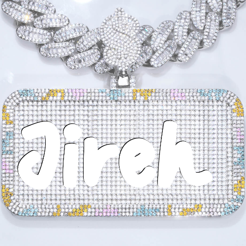 CUSTOM LETTER NECKLACE 3D COLORFUL SQUARE