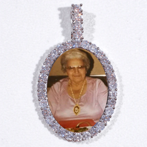 Large 3D Oval Custom Picture Pendant