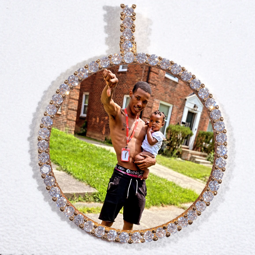 LARGE 3D CIRCLE CUSTOM PICTURE PENDANT