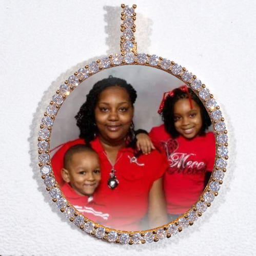 LARGE 3D CIRCLE CUSTOM PICTURE PENDANT