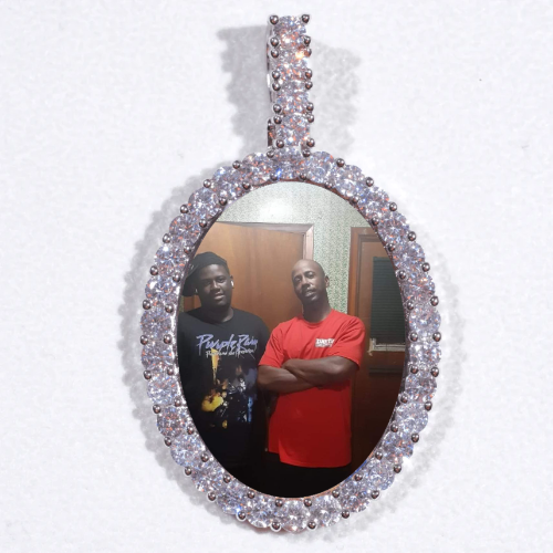 Large 3D Oval Custom Picture Pendant