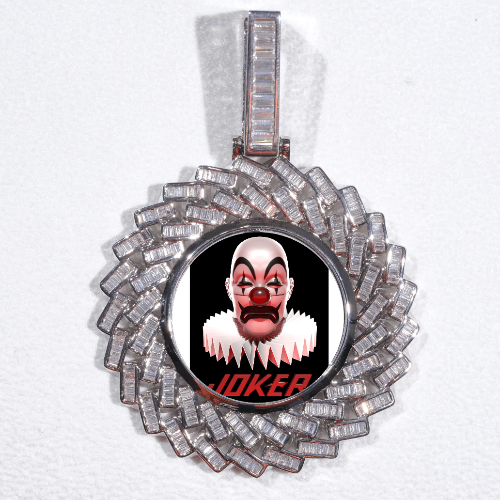 Large 3D Baguette Custom Picture Pendant