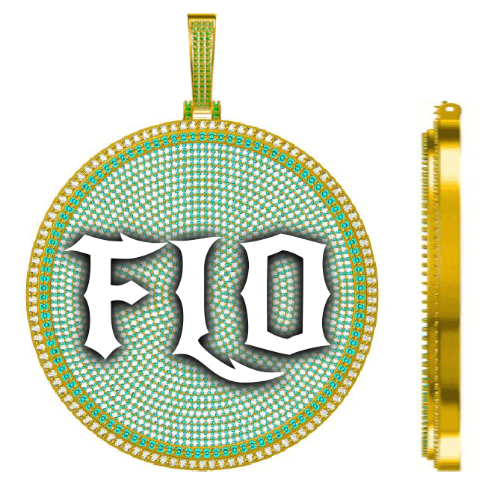 CUSTOM LETTER NECKLACE 3D BIG DISC