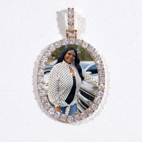 3D Oval Custom Picture Pendant