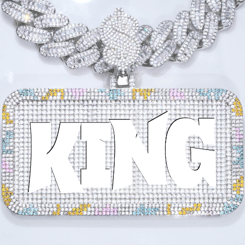 CUSTOM LETTER NECKLACE 3D COLORFUL SQUARE