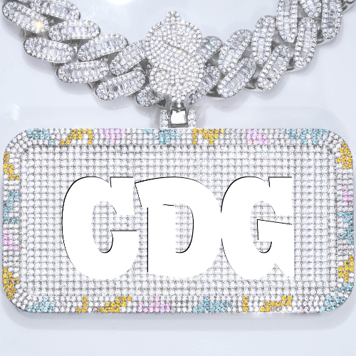CUSTOM LETTER NECKLACE 3D COLORFUL SQUARE