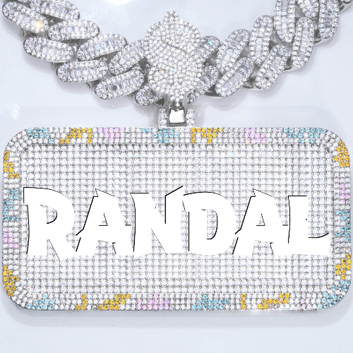 CUSTOM LETTER NECKLACE 3D COLORFUL SQUARE