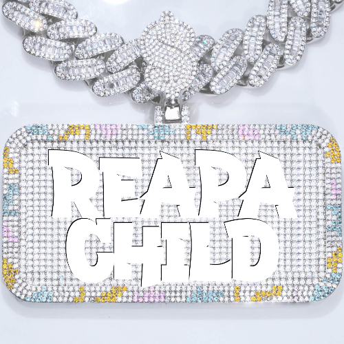 CUSTOM LETTER NECKLACE 3D COLORFUL SQUARE