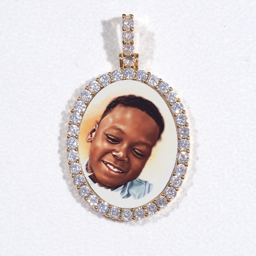 3D Oval Custom Picture Pendant