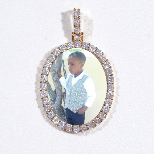 3D Oval Custom Picture Pendant