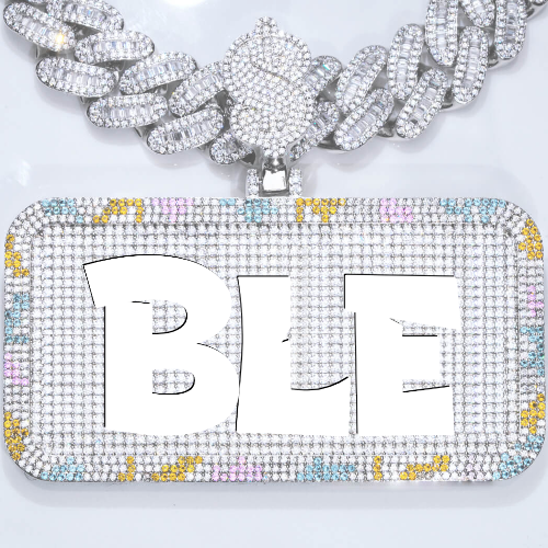 CUSTOM LETTER NECKLACE 3D COLORFUL SQUARE