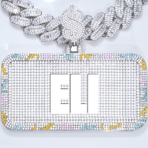 CUSTOM LETTER NECKLACE 3D COLORFUL SQUARE