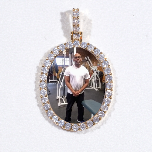 3D Oval Custom Picture Pendant