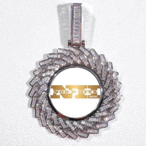 Large 3D Baguette Custom Picture Pendant