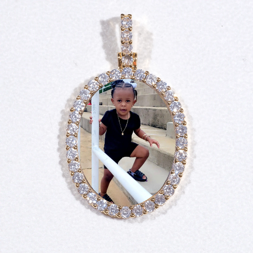 3D Oval Custom Picture Pendant