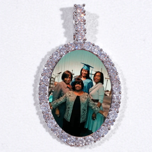 Large 3D Oval Custom Picture Pendant