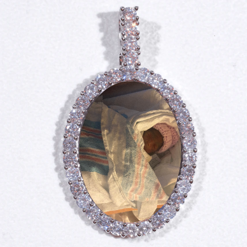 Large 3D Oval Custom Picture Pendant