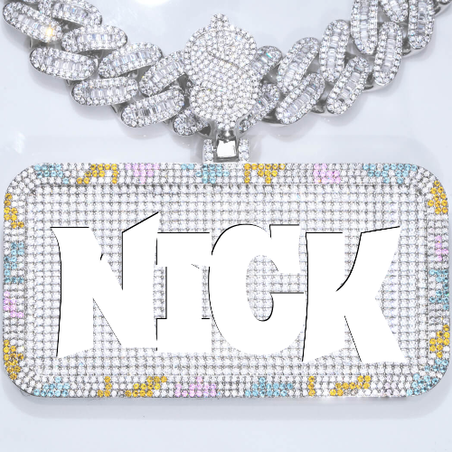 CUSTOM LETTER NECKLACE 3D COLORFUL SQUARE