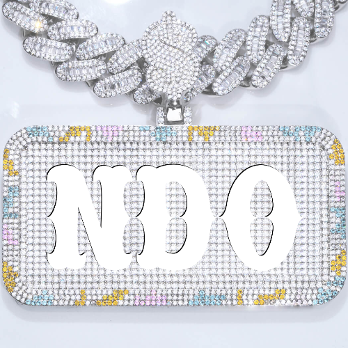 CUSTOM LETTER NECKLACE 3D COLORFUL SQUARE