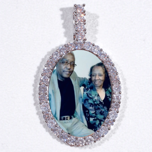 Large 3D Oval Custom Picture Pendant