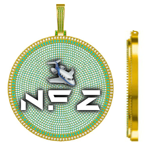 CUSTOM LETTER NECKLACE 3D BIG DISC
