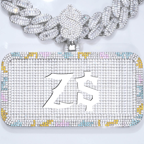 CUSTOM LETTER NECKLACE 3D COLORFUL SQUARE