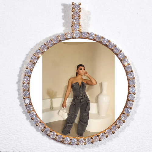 LARGE 3D CIRCLE CUSTOM PICTURE PENDANT