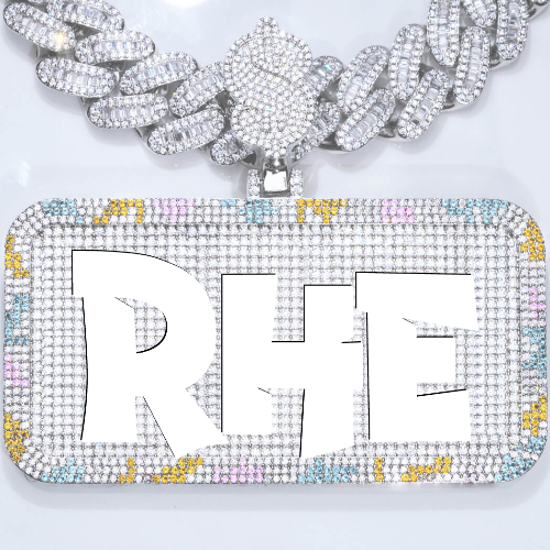 CUSTOM LETTER NECKLACE 3D COLORFUL SQUARE
