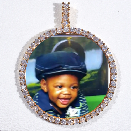 LARGE 3D CIRCLE CUSTOM PICTURE PENDANT