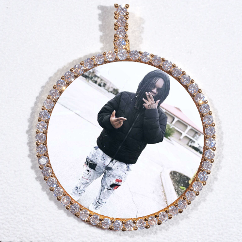 LARGE 3D CIRCLE CUSTOM PICTURE PENDANT