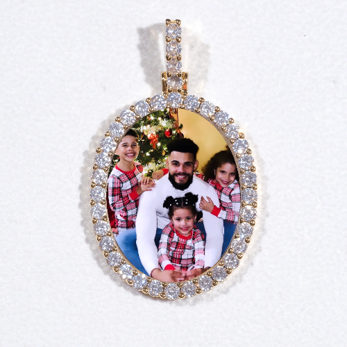 3D Oval Custom Picture Pendant