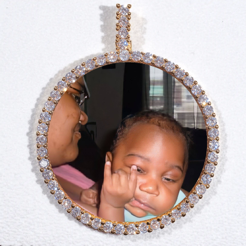 LARGE 3D CIRCLE CUSTOM PICTURE PENDANT