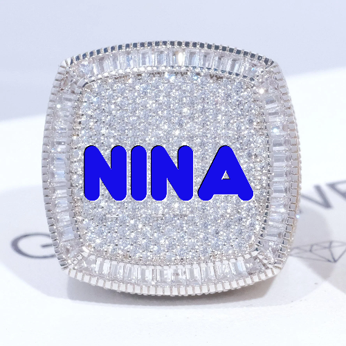 CUSTOM LETTER 3D ICED RING