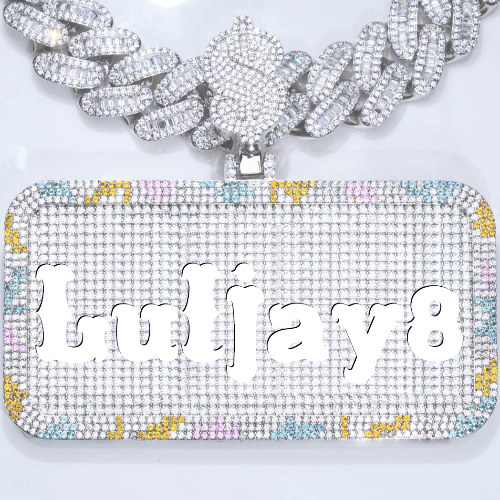 CUSTOM LETTER NECKLACE 3D COLORFUL SQUARE