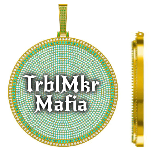 CUSTOM LETTER NECKLACE 3D BIG DISC