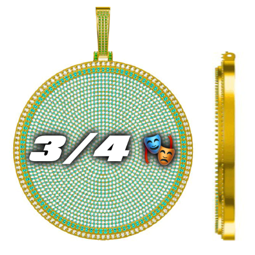 CUSTOM LETTER NECKLACE 3D BIG DISC