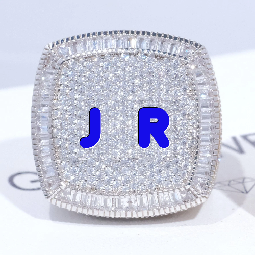 CUSTOM LETTER 3D ICED RING