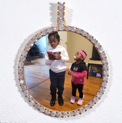 LARGE 3D CIRCLE CUSTOM PICTURE PENDANT