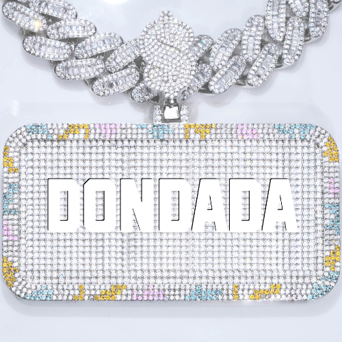 CUSTOM LETTER NECKLACE 3D COLORFUL SQUARE