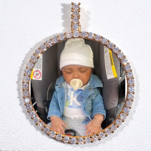 LARGE 3D CIRCLE CUSTOM PICTURE PENDANT