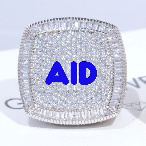 CUSTOM LETTER 3D ICED RING