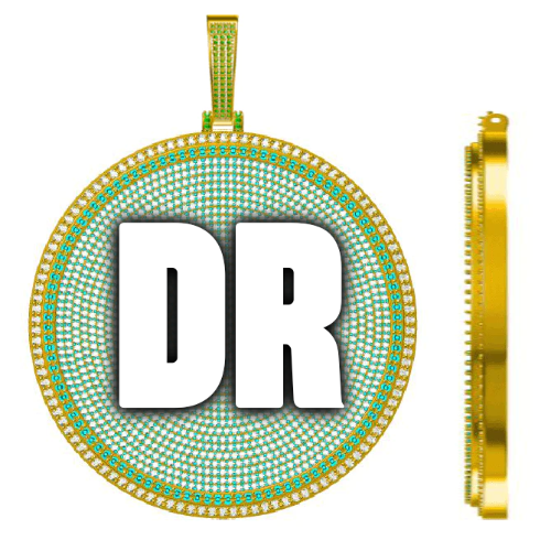 CUSTOM LETTER NECKLACE 3D BIG DISC