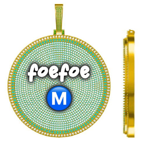 CUSTOM LETTER NECKLACE 3D BIG DISC