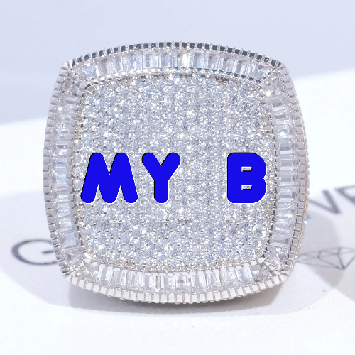 CUSTOM LETTER 3D ICED RING