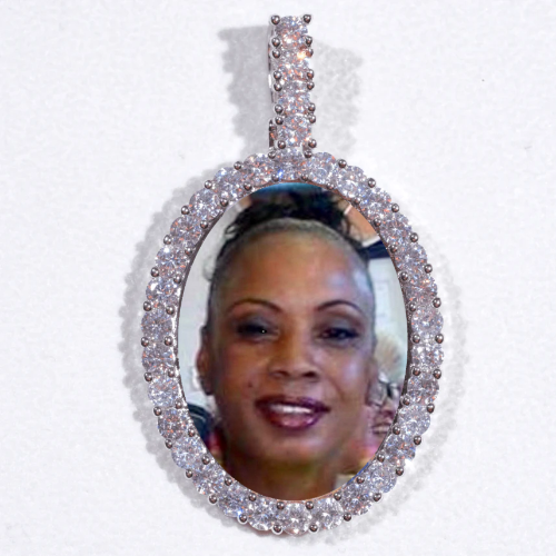 Large 3D Oval Custom Picture Pendant