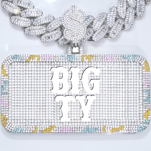 CUSTOM LETTER NECKLACE 3D COLORFUL SQUARE
